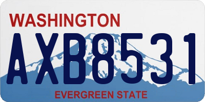 WA license plate AXB8531