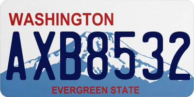 WA license plate AXB8532
