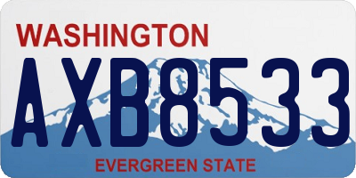 WA license plate AXB8533
