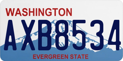 WA license plate AXB8534
