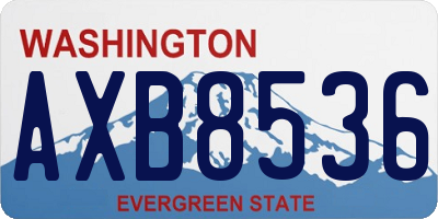 WA license plate AXB8536