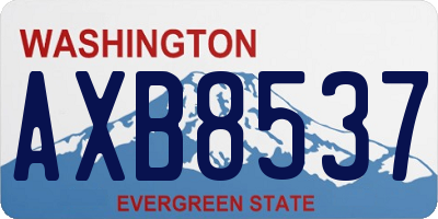 WA license plate AXB8537