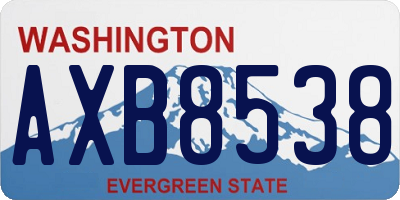 WA license plate AXB8538