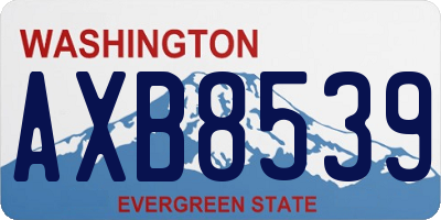 WA license plate AXB8539