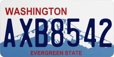 WA license plate AXB8542