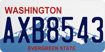 WA license plate AXB8543