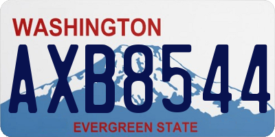 WA license plate AXB8544