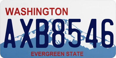 WA license plate AXB8546