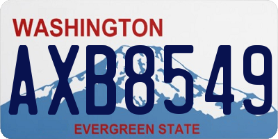 WA license plate AXB8549