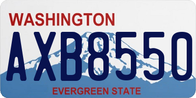 WA license plate AXB8550