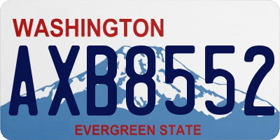 WA license plate AXB8552