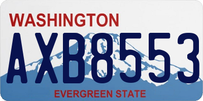 WA license plate AXB8553