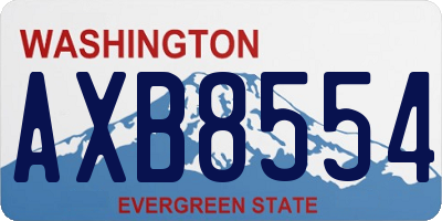 WA license plate AXB8554