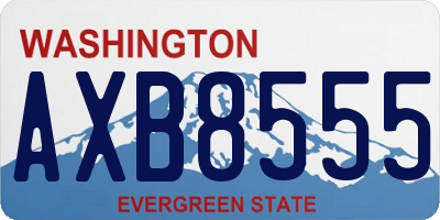 WA license plate AXB8555