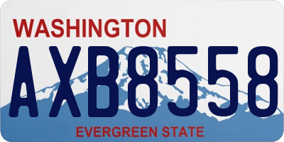 WA license plate AXB8558