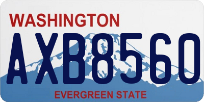 WA license plate AXB8560