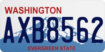WA license plate AXB8562