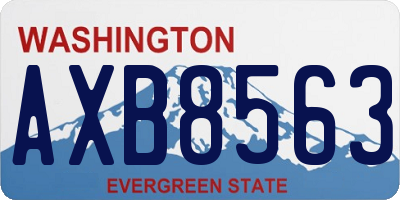 WA license plate AXB8563