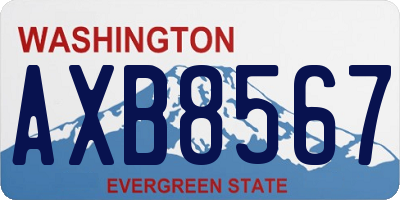 WA license plate AXB8567