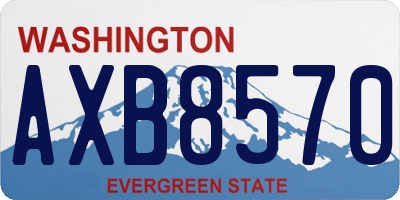 WA license plate AXB8570