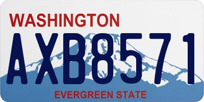 WA license plate AXB8571