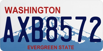 WA license plate AXB8572