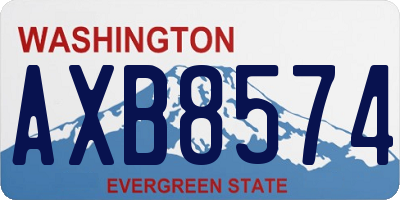 WA license plate AXB8574