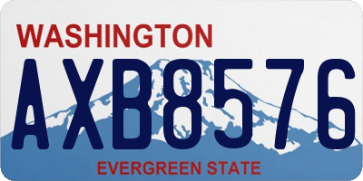 WA license plate AXB8576