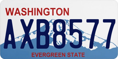 WA license plate AXB8577