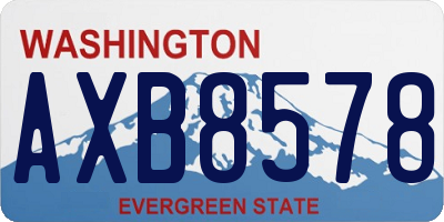 WA license plate AXB8578