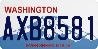 WA license plate AXB8581