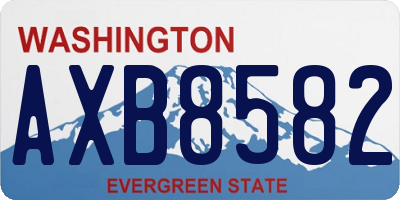 WA license plate AXB8582