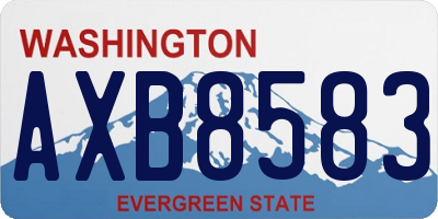 WA license plate AXB8583