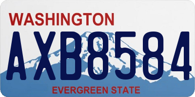 WA license plate AXB8584