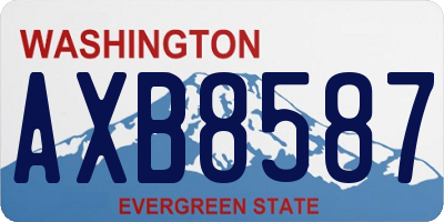 WA license plate AXB8587