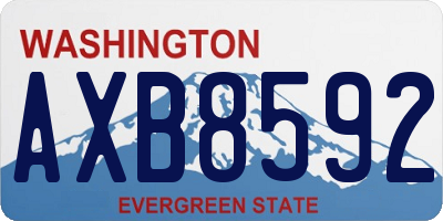 WA license plate AXB8592