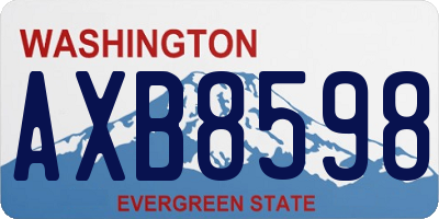 WA license plate AXB8598