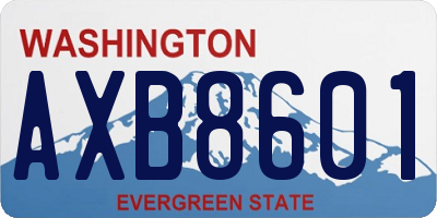 WA license plate AXB8601