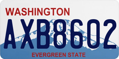 WA license plate AXB8602