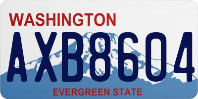 WA license plate AXB8604