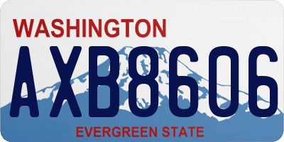 WA license plate AXB8606