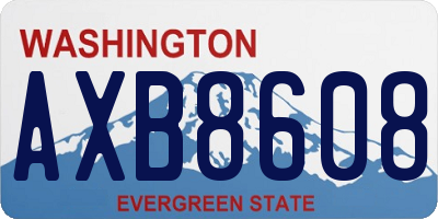 WA license plate AXB8608