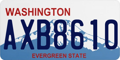 WA license plate AXB8610