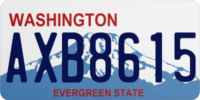 WA license plate AXB8615