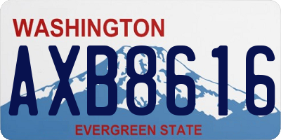 WA license plate AXB8616
