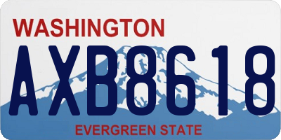 WA license plate AXB8618