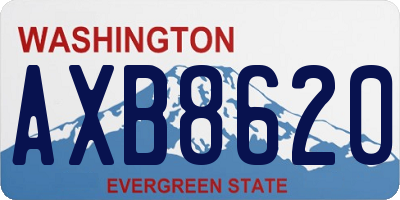 WA license plate AXB8620