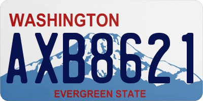 WA license plate AXB8621