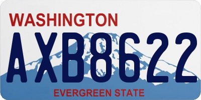 WA license plate AXB8622