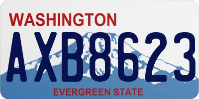 WA license plate AXB8623